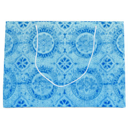 Grande Bolsa de regalo de Damask azul