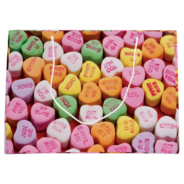 Grande Bolsa de regalo de día de San Valentín Candy Heart (Anverso)