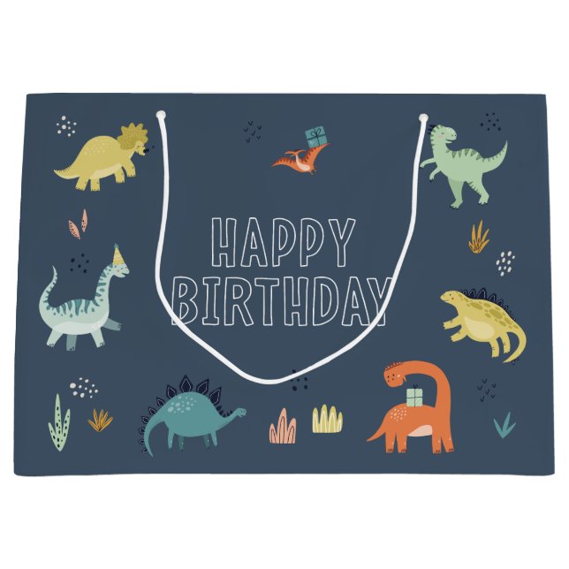 Grande Bolsa de regalo de dinosaurio lindo (Anverso)