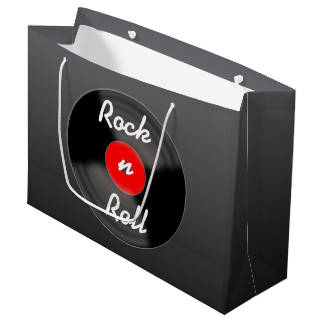 Grande Bolsa de regalo de disco de vinilo retro (Angulo Anverso)