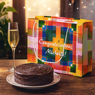 Grande Bolsa de regalo de diseño festivo abstracto colori