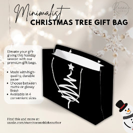 Grande Bolsa de regalo de Doodle de Árbol de Navidad