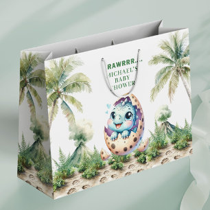 Grande Bolsa de Regalo de Ducha Bebé Dino Adorable que Na