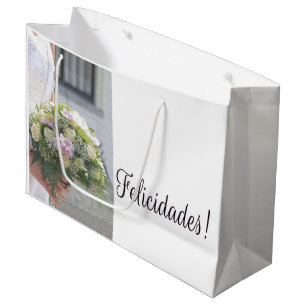 Grande Bolsa de regalo de felicitaciones a los Bodas espa