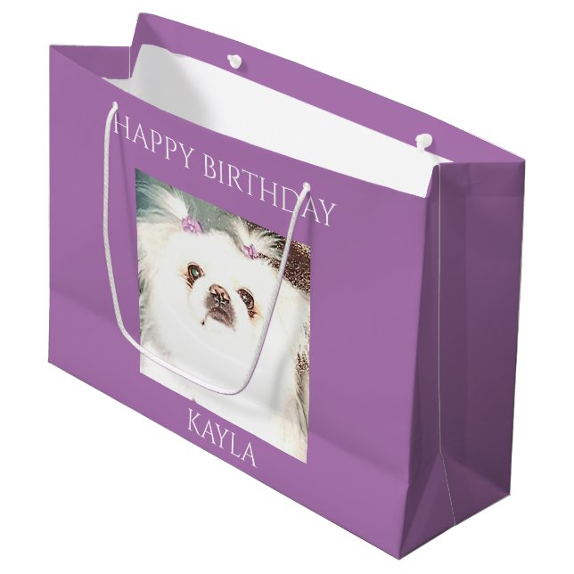 Grande Bolsa de regalo de "Feliz cumpleaños" para perros  (Angulo Anverso)