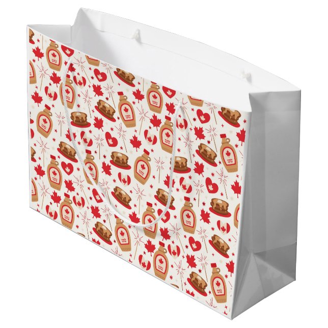 Grande Bolsa de regalo de Fiesta del Día de Canadá (Angulo reverso)