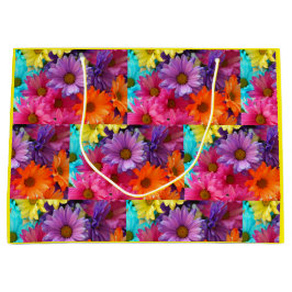 Grande Bolsa de Regalo de Flor Colorida