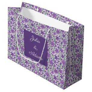 Grande Bolsa de regalo de flor púrpura