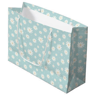 Grande Bolsa de regalo de flor turquesa pastel linda