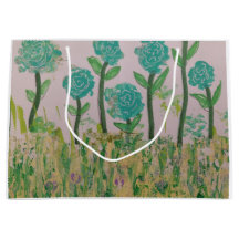 Bolsa de regalo de Floral Verde