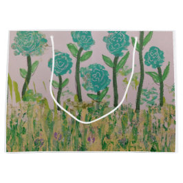 Grande Bolsa de regalo de Floral Verde