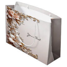 Bolsa de regalo de flores suaves rosadas y blancas