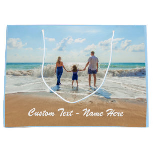 Grande Bolsa de regalo de foto personalizada con texto y
