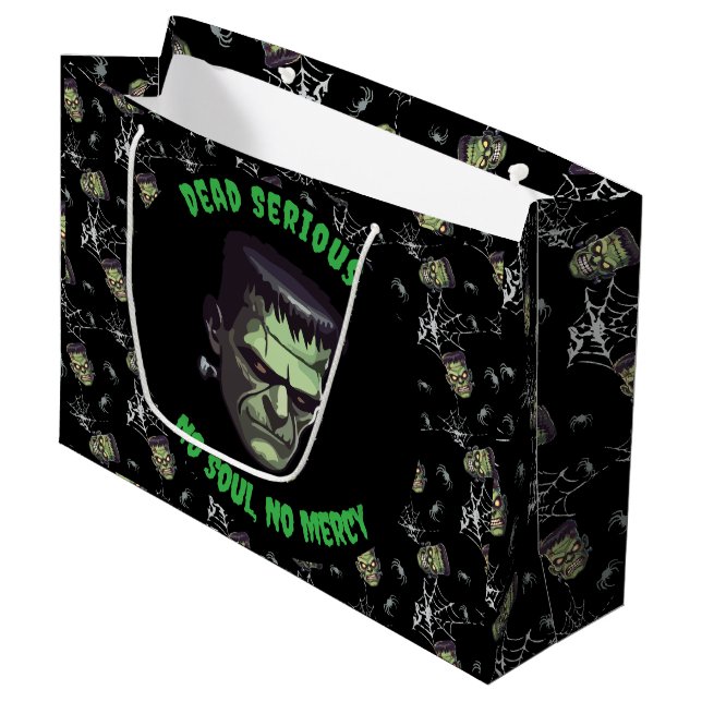 Grande 🖤 Bolsa de regalo de Frankenstein Halloween 💀 🎃 (Angulo Anverso)