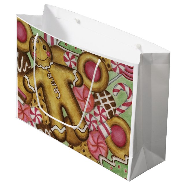 Grande Bolsa de regalo de galletas de Navidad (Angulo Anverso)