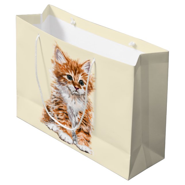 Grande Bolsa de regalo de gato lindo (Angulo Anverso)