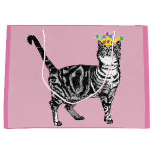 Grande Bolsa de regalo de gatos de gatos rosados