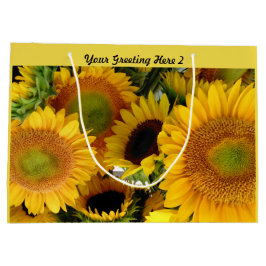 Grande Bolsa de regalo de girasol brillante Personaliza e