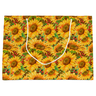 Grande Bolsa de regalo de girasoles alegres de verano