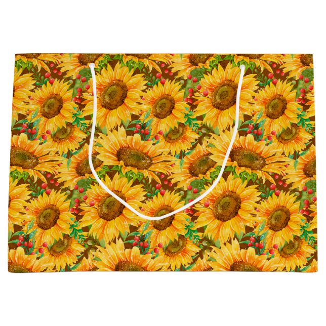 Grande Bolsa de regalo de girasoles alegres de verano (Anverso)