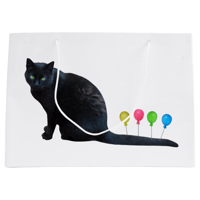 Grande Bolsa de regalo de globos de gato (Anverso)