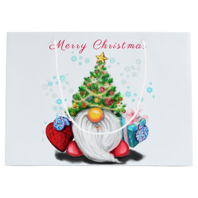 Grande Bolsa de regalo de Gnome navidades (Anverso)