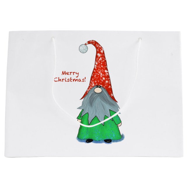 Grande Bolsa de regalo de Gnome navidades (Anverso)