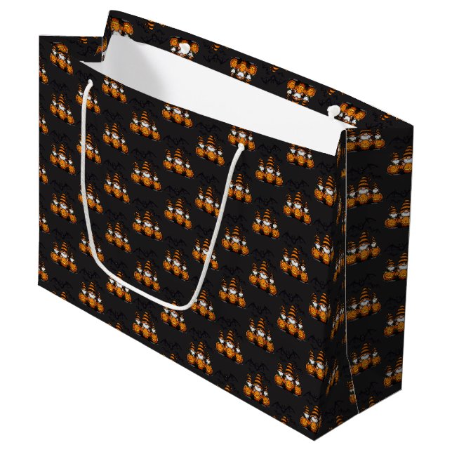 Grande Bolsa de regalo de gnomo de Halloween (Angulo Anverso)