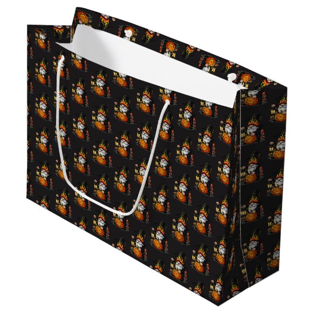 Grande Bolsa de regalo de gnomo de Halloween (Angulo Anverso)
