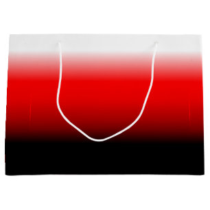 Grande Bolsa de regalo de gradiente negro, rojo y blanco