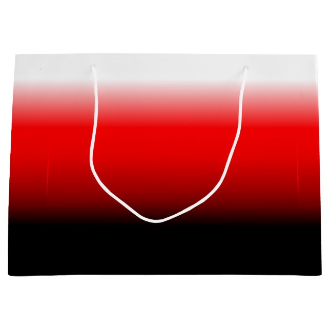 Grande Bolsa de regalo de gradiente negro, rojo y blanco (Anverso)