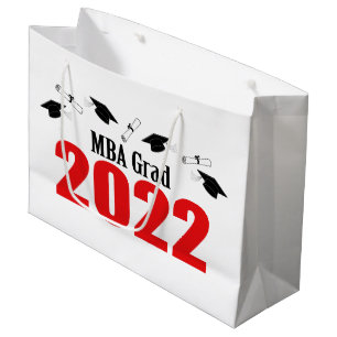 Grande Bolsa de Regalo de Graduación MBA Grad 2022 (Rojo