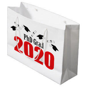 Grande Bolsa de Regalo de Graduación PhD Grad 2020 (Rojo