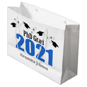 Grande Bolsa de Regalo de Graduación PhD Grad 2021 (Azul