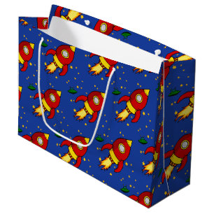 Grande Bolsa de regalo de gran brillo color rojo cohete