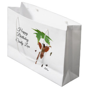 Grande Bolsa de regalo de hadas con alas marrones