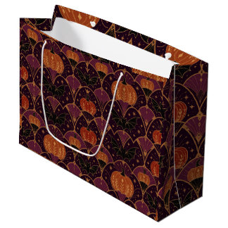 Grande Bolsa de regalo de Halloween gótica, damasco de ca