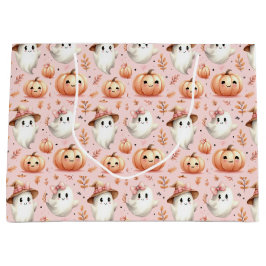 Grande Bolsa de regalo de Halloween rosa