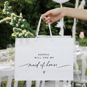 Grande Bolsa de regalo de honor Minimalista Maid of Honor