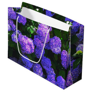 Grande Bolsa de regalo de Hydrangea realista púrpura clás