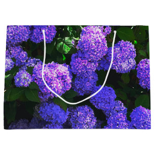 Grande Bolsa de regalo de Hydrangea realista púrpura clás