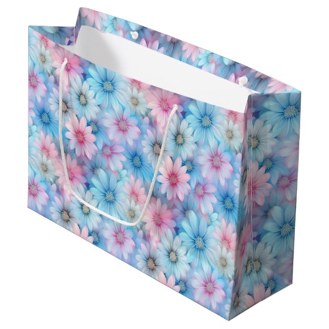 Grande Bolsa de regalo de impresión floral (Angulo Anverso)