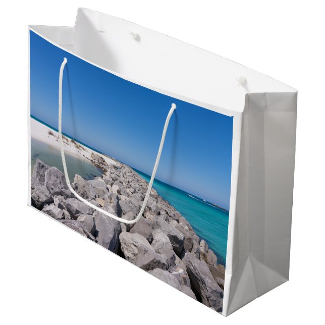 Grande Bolsa De Regalo De La Barcaza De La Isla De Shell (Angulo Anverso)