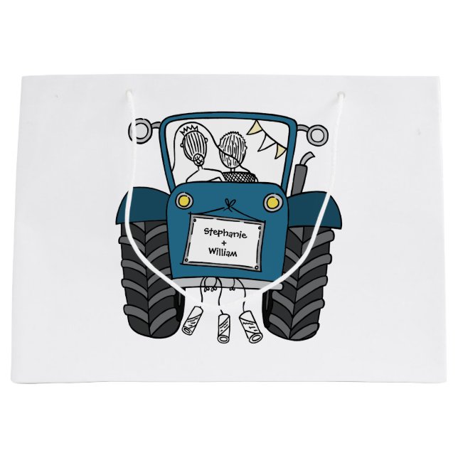 Grande Bolsa de regalo de la boda del país del Tractor az (Anverso)