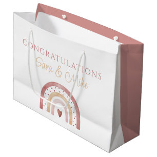 Grande Bolsa de regalo de la felicitación del arcoiris de