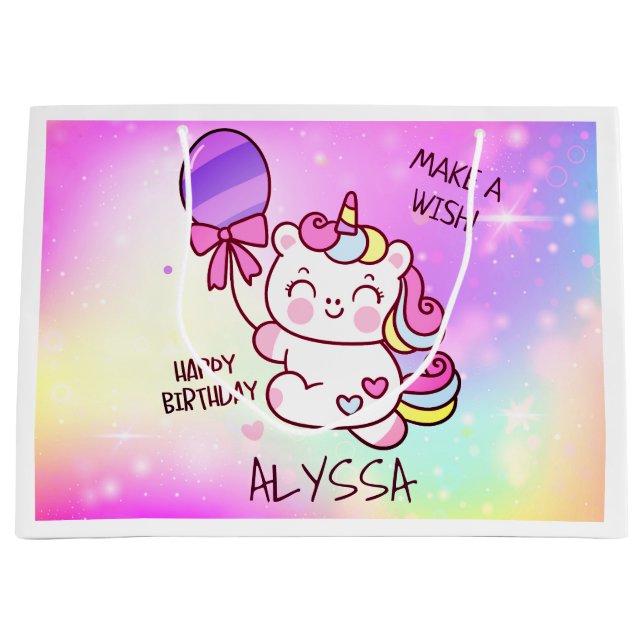 Grande Bolsa de regalo de la fiesta de cumpleaños de Unic (Anverso)