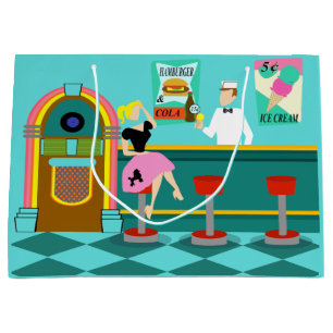 Grande Bolsa de regalo de la fuente retro soda