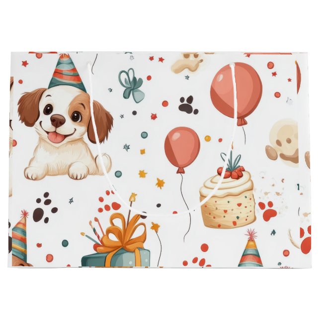 Grande Bolsa de regalo de la Paws de Cumpleaños (Anverso)