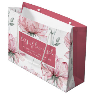 Grande Bolsa de regalo de la simpatía floral acuarela