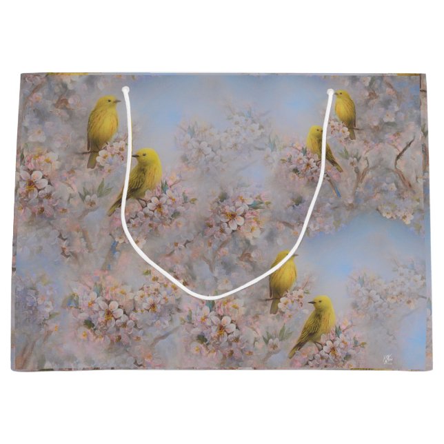 Grande Bolsa de regalo de las aves amarillas (Anverso)